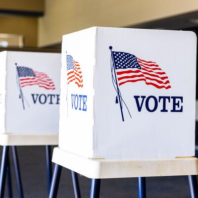 Voting booths ready for an election