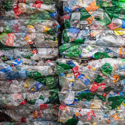 Stacks of plastic waste